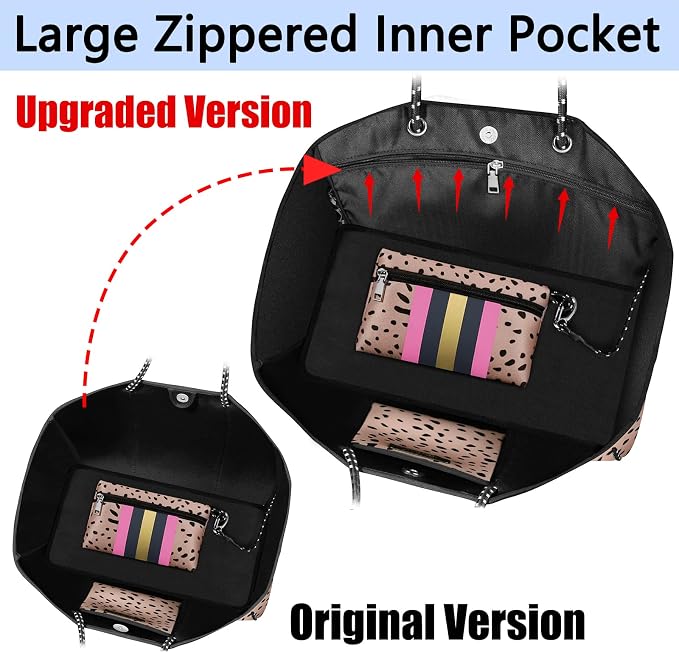 IBFUN Neoprene Bag, Large Multipurpose Beach Bag Neoprene Tote Bag with Inner Pocket for Women/Pool - Image 3