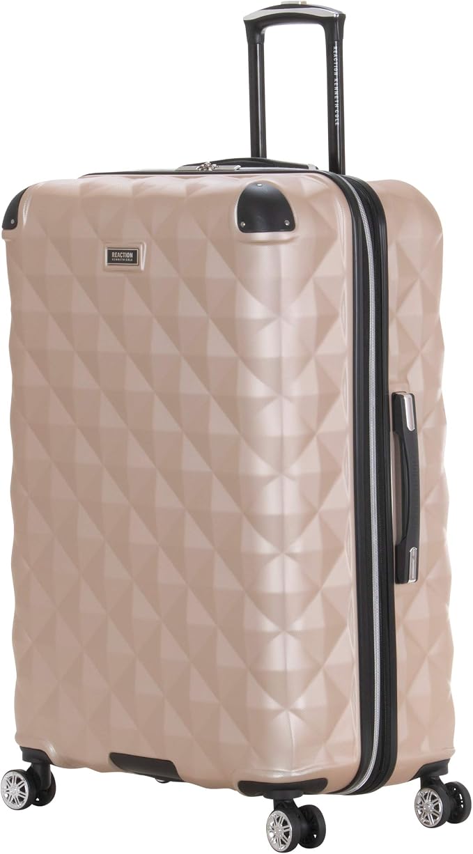 Kenneth Cole REACTION Diamond Tower Collection Lightweight Hardside Expandable 8-Wheel Spinner Travel Luggage, Rose Gold, 28-Inch Checked - Image 8