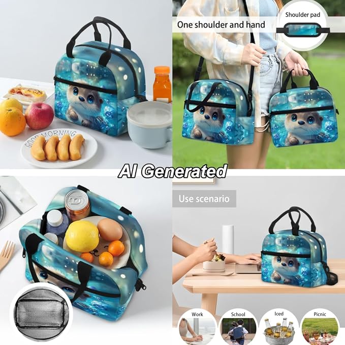 Otter Boys Backpack and Lunch Box Set 6-12 Elementary School Bag Set with Lunch Bag Pencil Case 3Pcs Kids Bookbag for Middle School - Image 4