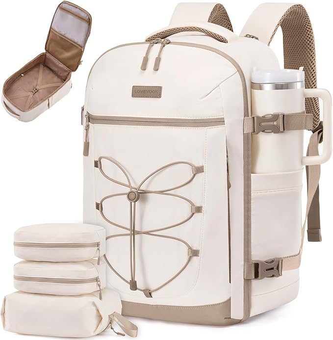 LOVEVOOK Travel Backpack,40L Carry On Backpack Large Fits 17.3" Laptop,TSA Personal Item Travel Bag with 3 Packing Cubes,Water Resistant Laptop Bag Travel Essentials for Weekender Business Hiking by LOVEVOOK
