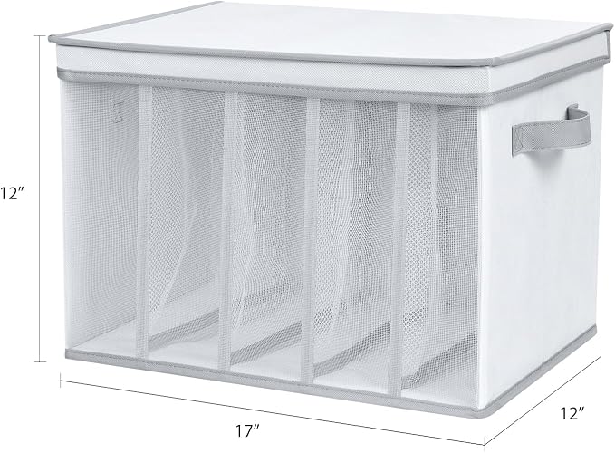 Univivi Large Size Wardrobe Clothes Organizer, 5 Grids Sweater Organizer for Closet with Handles, Support Boards and Lids, Foldable Closet Organizers for Sweaters, Pants, T-shirt, Hoodie- 2 Pack - Image 2