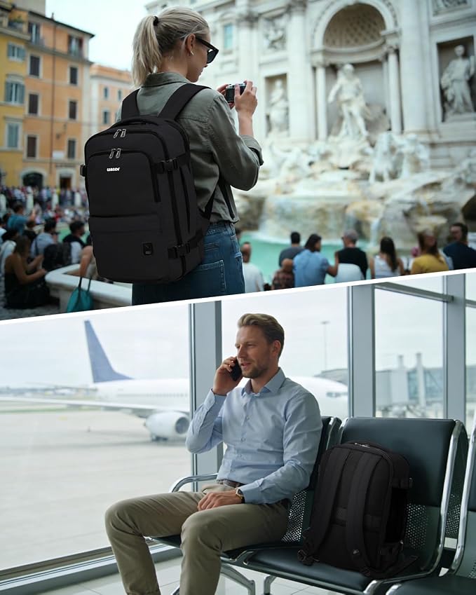 WANDF Travel Backpack For Spirit Airlines Personal Item Bag 18x14x8 with Wet Pocket, 17 Inch Laptop Backpack for Men Women | Frontier Airline Underseat Fit, Fits 17" Laptop, 180°Opening, Travel Backpack - Image 2