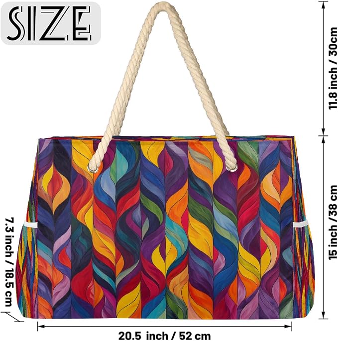Large Beach Bag with Zipper Beach Bags for Women Water Resistant Swim Pool Bag - Image 4