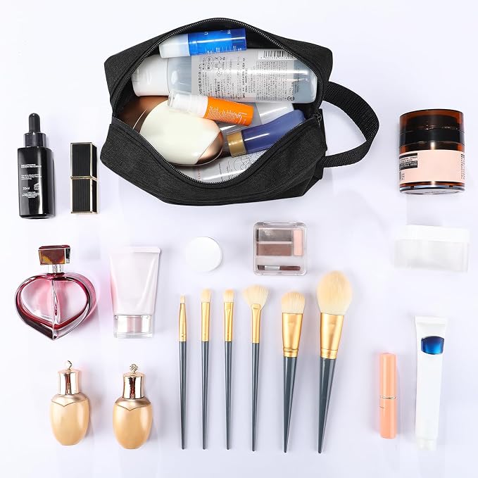 Paterr 16 Pcs Travel Toiletry Bag for Women Men Large Water Resistant Shaving Bag Hanging Cosmetic Bag with Handle and Divider Storage Travel Pouch Case (Black) - Image 5