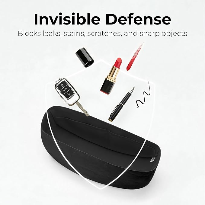 Purse Organizer Insert Compatible with COACH Hall Soft | Handcrafted DuPont™ Tyvek®, Precision 1:1 Custom Fit, Matte Black, Keep Bag Clean & Protected for Travel & Commute - Image 7
