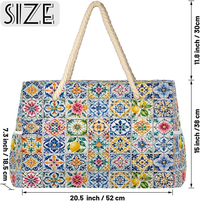 Large Beach Bag with Zipper Beach Bags for Women Water Resistant Swim Pool Bag - Image 4