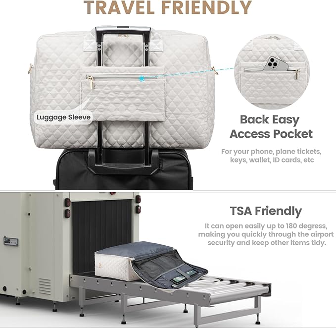 LOVEVOOK Travel Duffle Bag - Women's Weekender Carry On Overnight Laptop & Gym Bag With Toiletry/Shoe Pocket, Hospital Labor Bag - Image 4