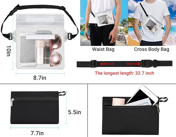 IBFUN Neoprene Bag, Large Multipurpose Beach Bag Neoprene Tote Bag with Inner Pocket for Women/Pool - Image 5