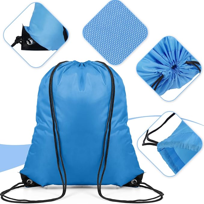 Shappy 100 Pieces Drawstring Bag Gym Portable String Sack Backpacks Polyester Blank Cinch Drawstring Bags for Sports Travel DIY Gift Storage Set, 10 Colors - Image 3