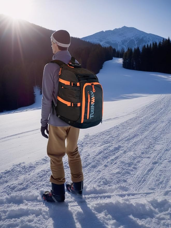 TurnWay Ski/Snowboard Boot Backpack/Ski Boot Backpack | Excellent for Store All Gear | Travel with Waterproof Exterior, Reflective Strip for Men, Women and Youth - Image 5