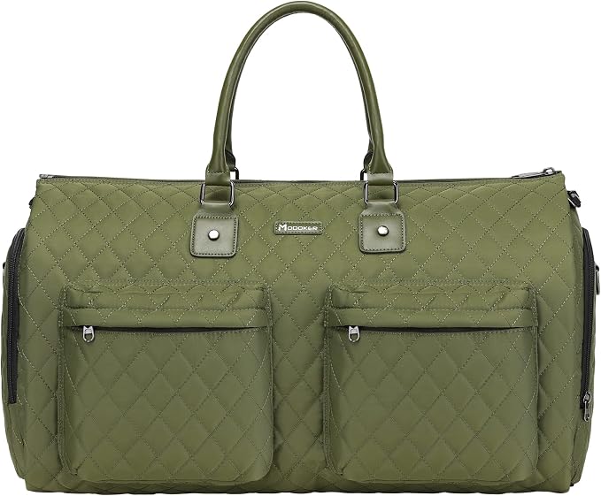 Womens Convertible Garment Bags for Travel, Modoker Waterproof Carry On Garment Bag Garment Duffel Bag - 2 in 1 Hanging Suitcase Suit Travel Luggage Bag, Green by Modoker