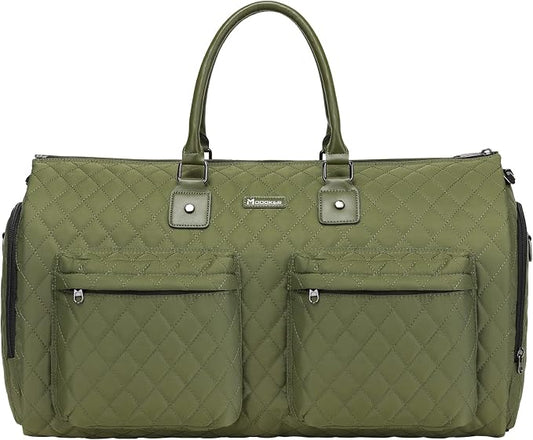 Womens Convertible Garment Bags for Travel, Modoker Waterproof Carry On Garment Bag Garment Duffel Bag - 2 in 1 Hanging Suitcase Suit Travel Luggage Bag, Green by Modoker