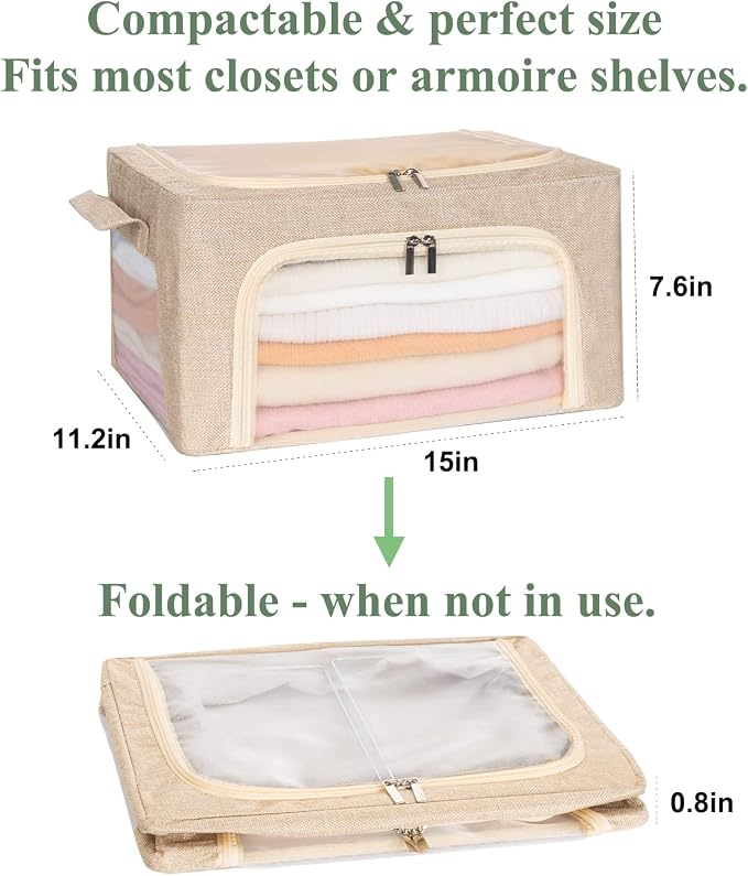 22L Cashmere Sweater Storage Bag And Natural Cedar Ball | BREATHABLE Cashmere Protection Pouch Friendly For Merino Wool/Knit Sweater Storage for Closet Shelf Stackable Knitwear Wool Clothes Organizer - Image 6