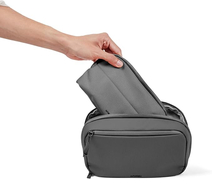 Orbitkey 2-in-1 Tech Accessory Pouch with Detachable Slim Sleeve – Travel Electronics Organizer for Cables, Chargers, Earbuds, Power Bank – Compact Gadget Bag & Portable Tech Storage Case (Graphite) - Image 4