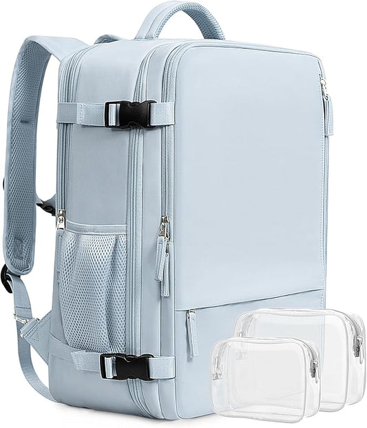 Beraliy Travel Backpack for Women Men, Carry On Backpack, 16 inch Laptop Backpack, Waterproof Casual College Daypack for Weekender Overnight Hiking, Light Blue by Beraliy