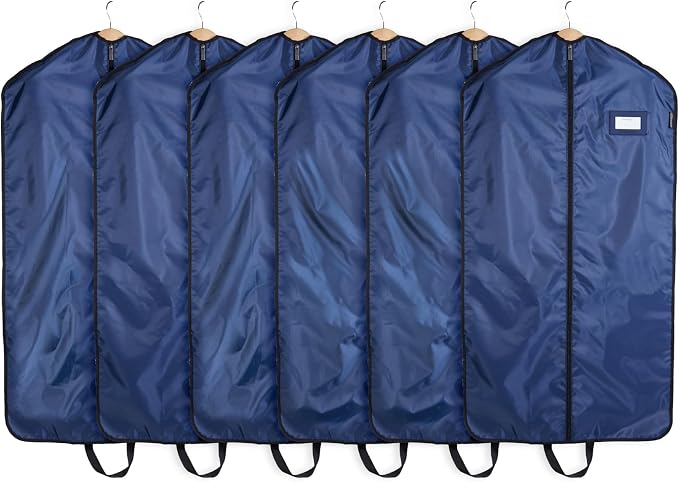 Covermates Keepsakes Garment Bag Set for Closet Storage and Travel – Breathable Suit and Dress Bags with ID Window and Carrying Handles – Heavy-Duty Hanging Wardrobe Protection Set, Blue by Covermates