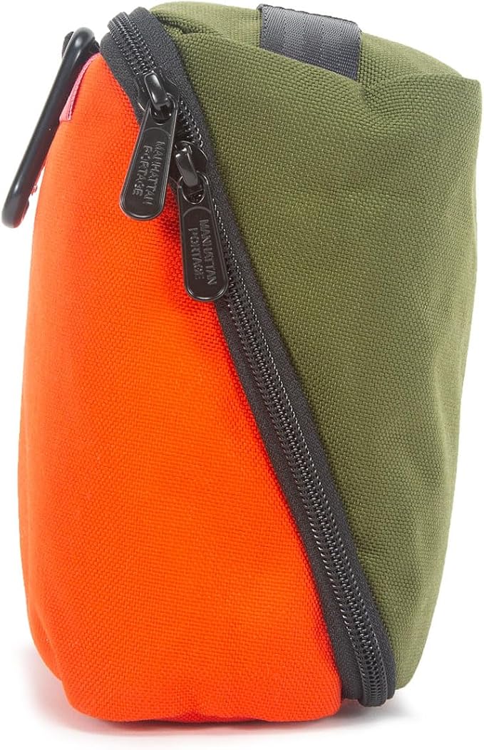Manhattan Portage Newtown Toiletry Case Water Resistant Made with1000D Cordura For Everyday Use (Orange/Olive) - Image 4