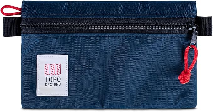 Topo Designs Accessory Bags, Travel Organizer Accessories for Smaller Items, Durable Storage Pouch, 3 Sizes, Fully Lined Pack Cloth (Small, Navy/Navy) by TopoDesigns