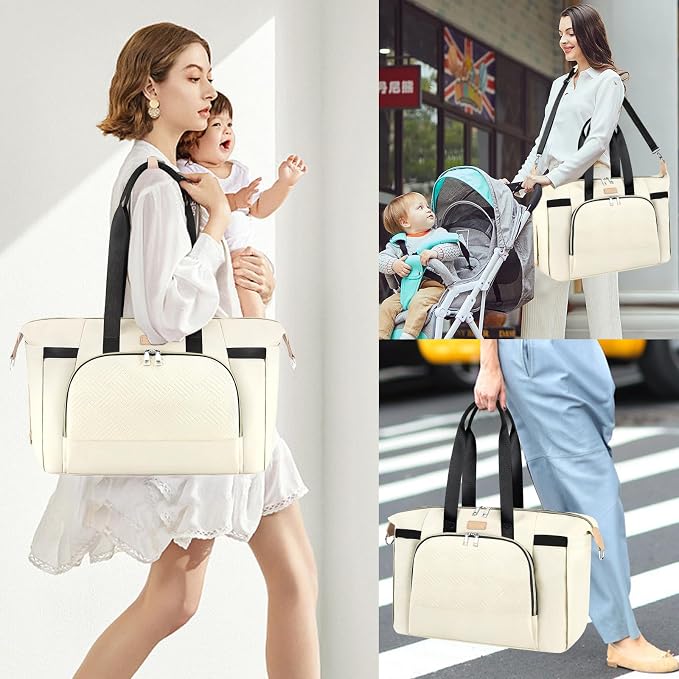 ITIEZY Diaper Bag Tote for Baby - Large Mommy Bag with Portable Changing Pad Pacifier Case, Hospital Bags Travel Baby Bag - Image 2