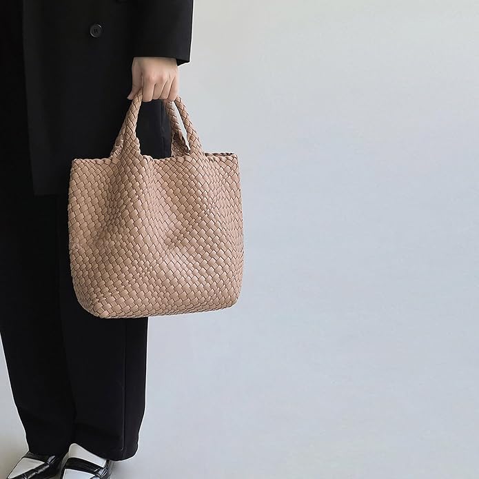 JINMANXUE Fashion Woven Bag Shopper Bag Travel Handbags and Purses Women Tote Bag Large Capacity Shoulder Bags - Image 2