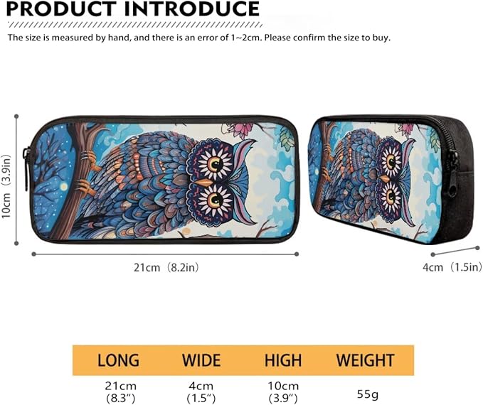 Retro Owl Branch Print Schoolbag Set for Student Backpacks Large Capacity Bookbag Lunch Box Pencil Case 17 Inch Travel Laptop Bag Fashion Rucksack Washable Daypack - Image 5