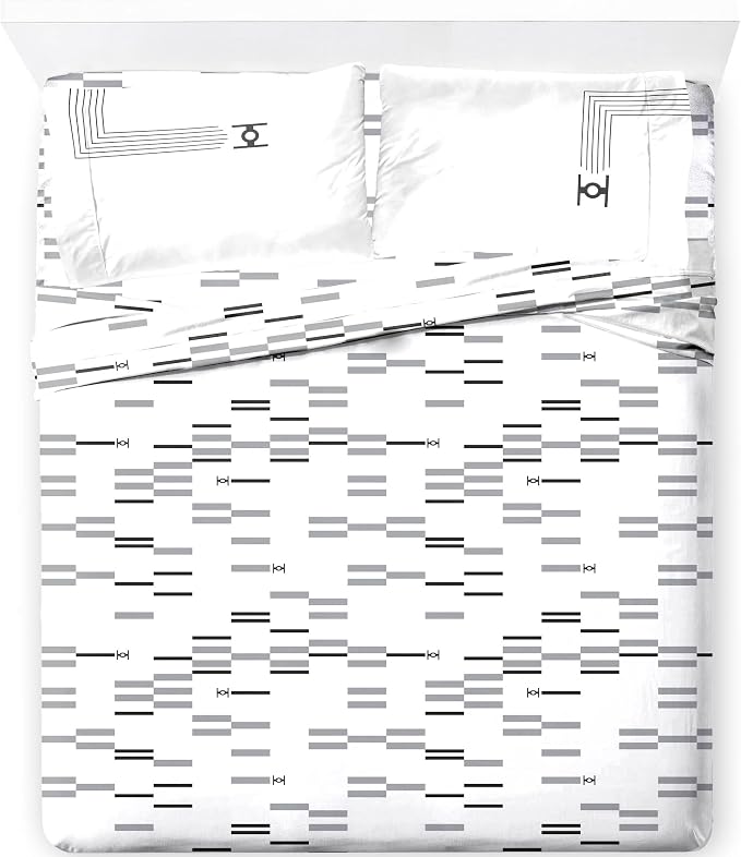 Jay Franco Sheet Set with Fitted, Flat Sheets & Pillow Cover - Ultra-Soft Bedding with Pillowcase for Room Decor, White - Star Wars, 4 Piece Queen by JayFranco