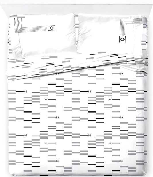 Jay Franco Sheet Set with Fitted, Flat Sheets & Pillow Cover - Ultra-Soft Bedding with Pillowcase for Room Decor, White - Star Wars, 4 Piece Queen by JayFranco