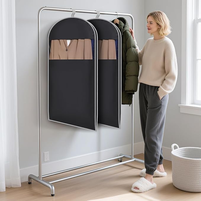 KEEGH Space Saving Hanging Garment Bag with Self Compression Zipper 40 Inch, Compression Garment Bags for Hanging Clothes with Clear Window, Suit Bags for Closet Storage (3 Pack) - Image 7