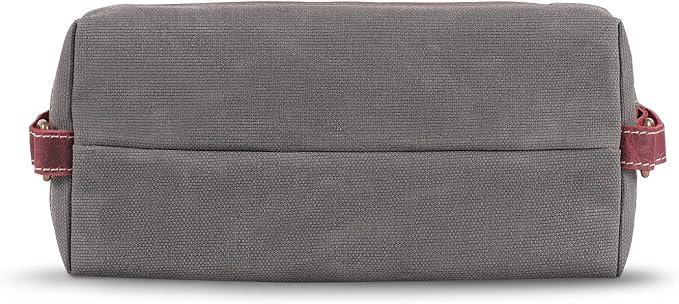 Londo Toiletry Bag Genuine Leather and Canvas Travel Toiletry Bag Dopp Kit - Unisex - Image 8