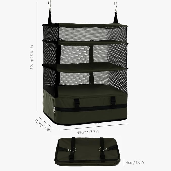 TABITORA Portable Hanging Travel Shelves Bag Packing Cube Organizer Suitcase Storage Large Capacity - Image 3