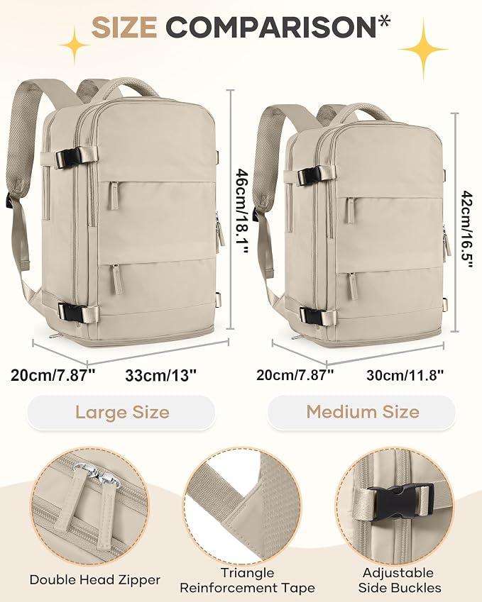 coofay Large Travel Backpack For Women Men Airline Approved Carry On Backpack Flight Approved Waterproof Sports Luggage Backpack Casual Daypack Hiking Backpack - Image 3