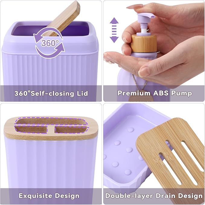 32PCS Bathroom Sets with Shower Curtain and Rugs Purple Bathroom Accessories Shower Curtain Set Bathroom Accessories Bathroom Decor - Image 5