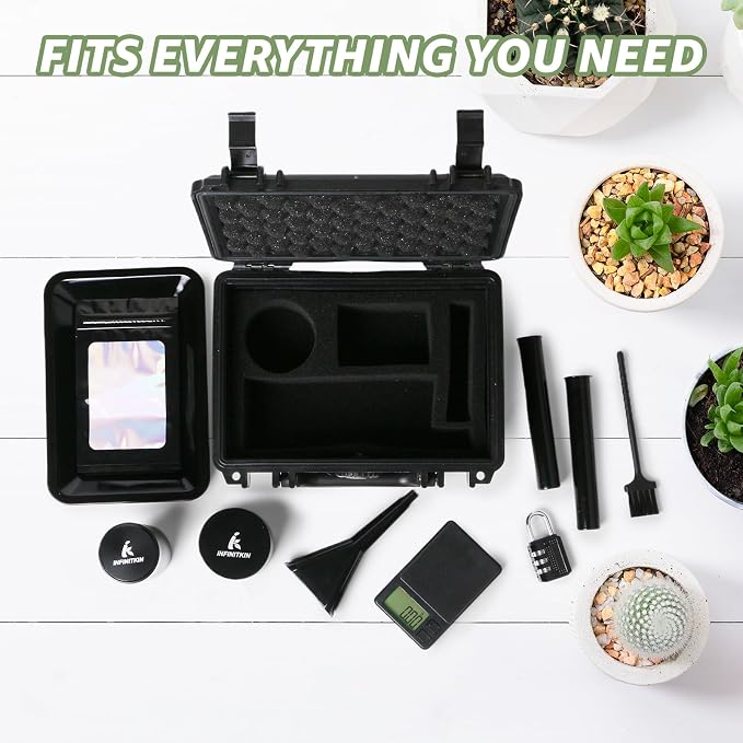 INFINITKIN Smell Proof Box – Portable Smell Proof Storage Box with Combination Lock, Airtight & Waterproof, Includes Pocket Scale & Accessories for Home, Travel & Camping - Image 3