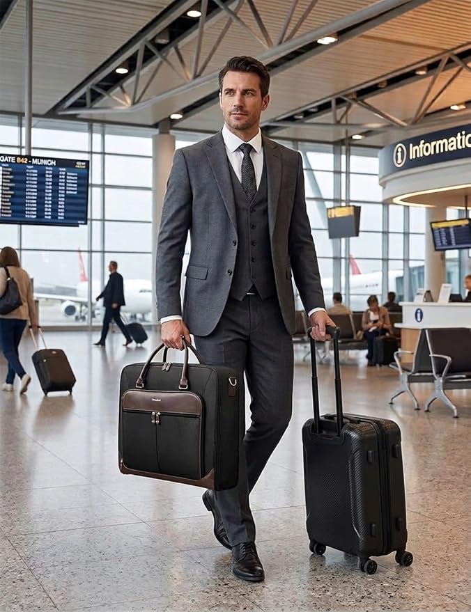 Noozion Garment Bag for Travel, Large Carry On Suit Bag for Business Up to 4 Suits, Wrinkle Free Garment Bag for Hanging Clothes with Shoulder Strap, Laptop Compartment, and Wet-Dry Pocket - Image 4