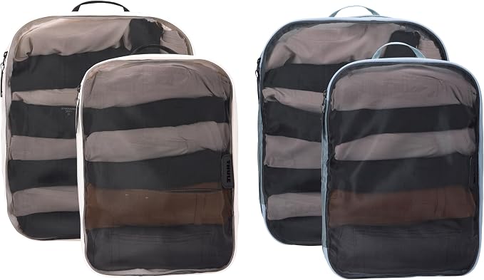 Thule Packing Cube Family Set, Includes 2 Large and 2 Medium Cubes, Transparent Fabric, YKK Zippers - Image 2