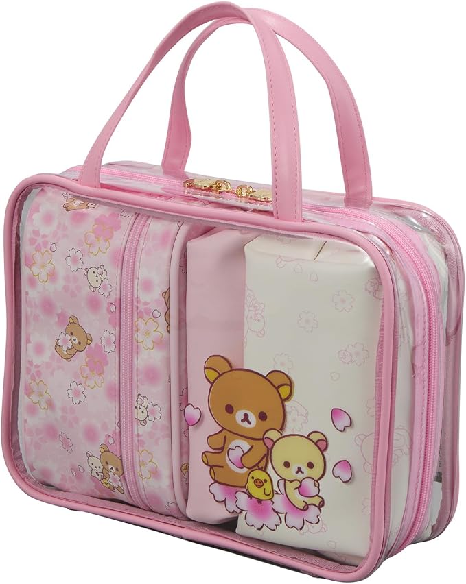 Siffler(シフレ) Women's Rilakkuma Travel Pouch Set, RK46. Pink Cherry Blossom, One Size by %E3%82%B7%E3%83%95%E3%83%AC