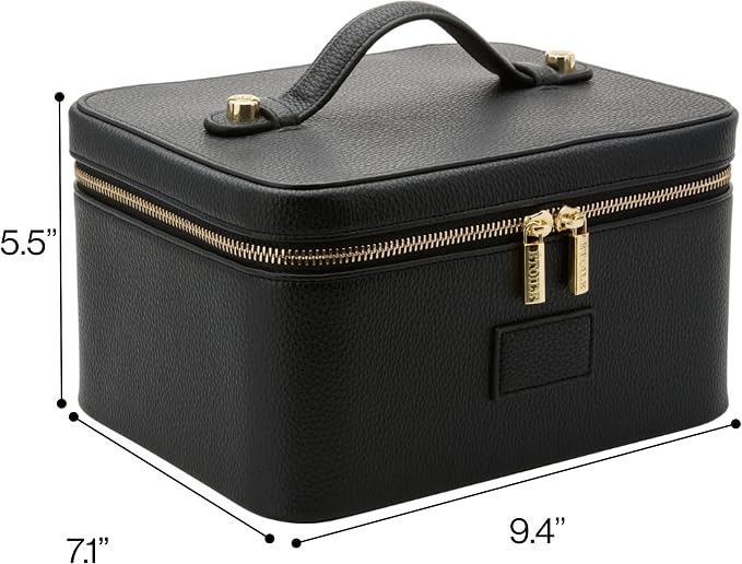 ETOILE - Vanity Case Black - Stylish Travel Makeup Bag Organizer with Dividers - Image 5