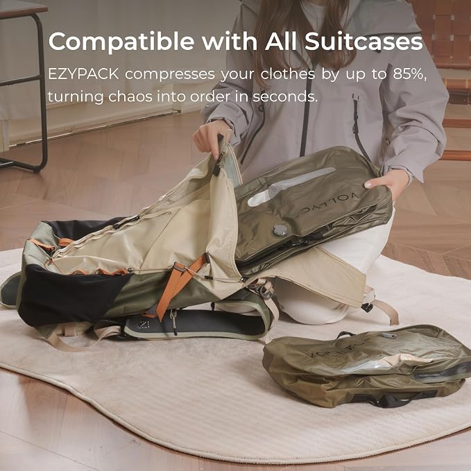4 IN 1 Vacuum Travel Bags with Wireless Pump, Compression Packing Bags for Luggage & Carry-On, Waterproof Anti-Tear Nylon, Stores 50+ Clothes, TSA-Ready Travel Essentials - Image 5