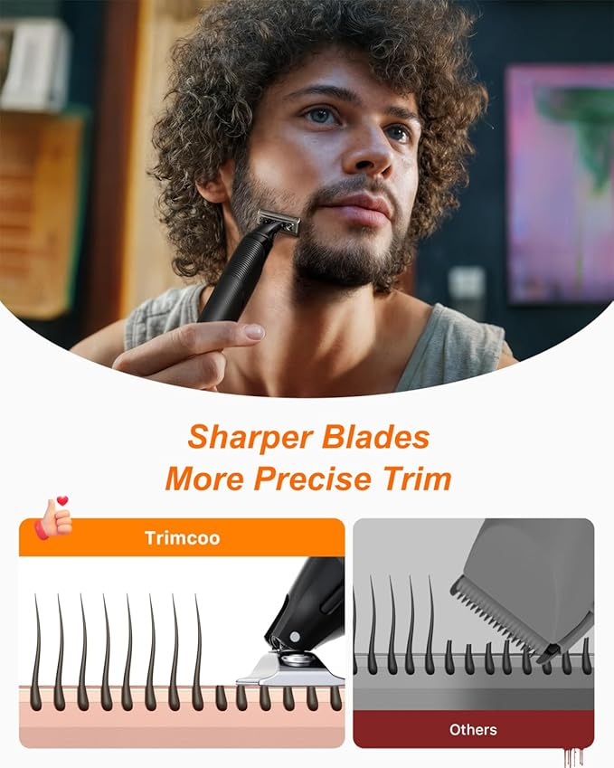 [2025 Upgraded] Beard & Nose Hair Trimmer Kit, [All-in-One] 12 in 1 Rotating Comb, Travel Body Hair Electric Shaver for Men, USB-C Fast Charging, Painless Razor Waterproof Wet/Dry, Black(Pack)