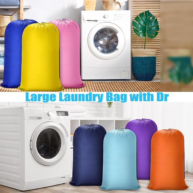 Sanwuta 80 Pcs 38" x 24" Large Laundry Bags Bulk Travel Laundry Bags with Drawstring Closure Lock Washable Heavy Duty for Dirty Clothe Camping College Dorm Apartment (Multicolor) - Image 2