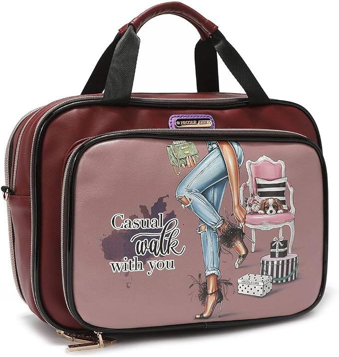 Nicole Lee Cosmetic Makeup Bag for Women - Multi Organization Toiletry Travel Bag with 5 Compartments (Paris Fashion Week) - Image 3