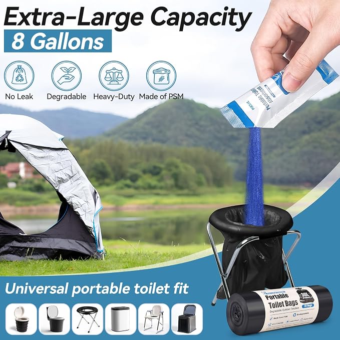 Poesie Poo Absorbent Gel Powder for Portable Toilet Camping Hiking Outdoor Portable Potty Resolution - Image 4