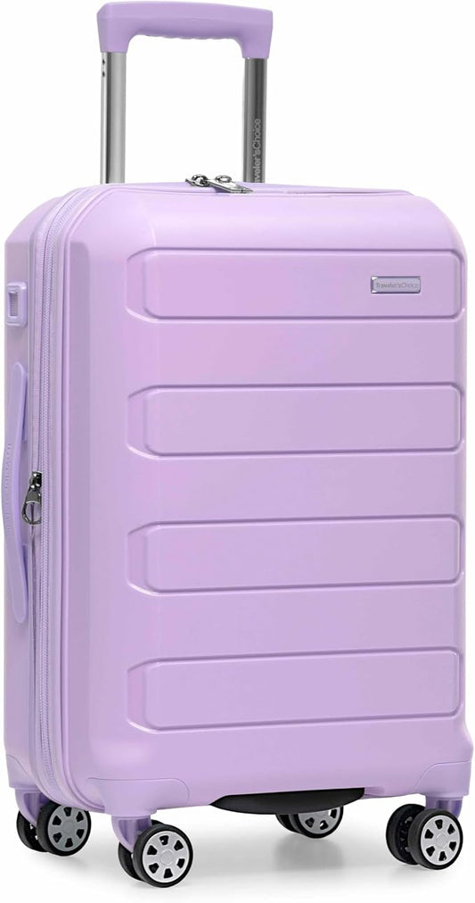 Traveler's Choice Pagosa Hardshell Expandable Luggage with Spinner Wheels, Lavender, 22-Inch Carry-on by TravelersChoice