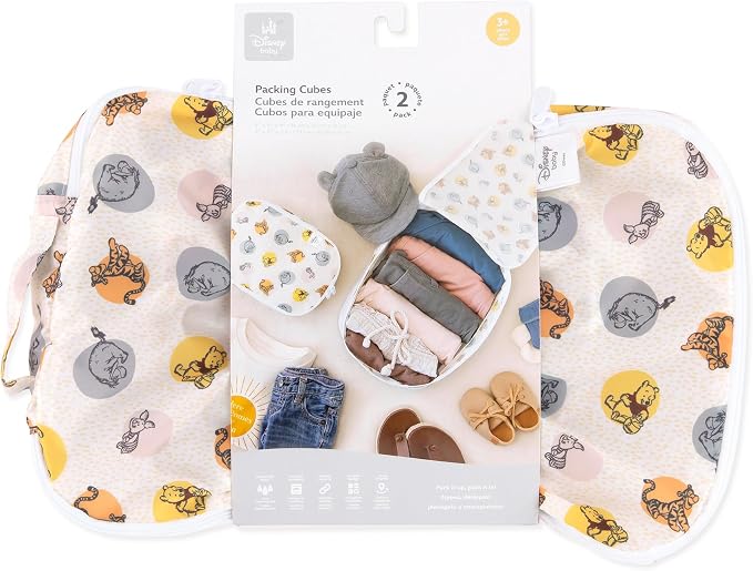 Bumkins Disney Packing Cubes for Travel Bag, Organize Luggage with Compression Bags, Essential Traveling Accessories, Pack Carry On Suitcase for Clothes or Toiletries, Set of 2 Sizes, Winnie the Pooh - Image 6