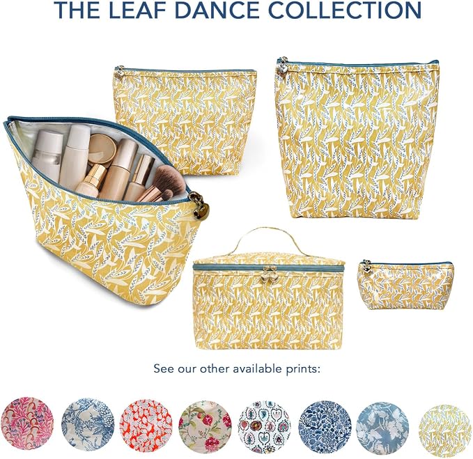 Jacaranda Living Extra Small Cosmetic Bag - Water-Resistant, PVC-Lined - Leaf Dance - Image 6