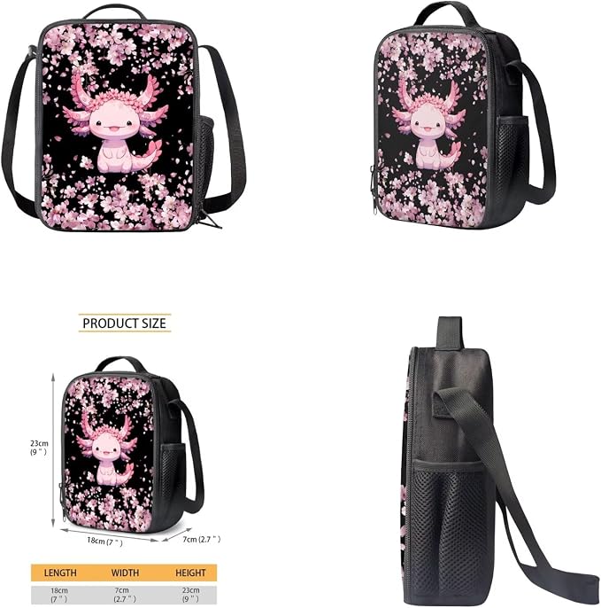 Axolot Back to School Backpack for Girls with Lunch Bag Elmentary Middle School Bags Bookbag Large Capacity Backpack Casual Sports Bookbag Back Pack for Travel and Daily Use - Image 4
