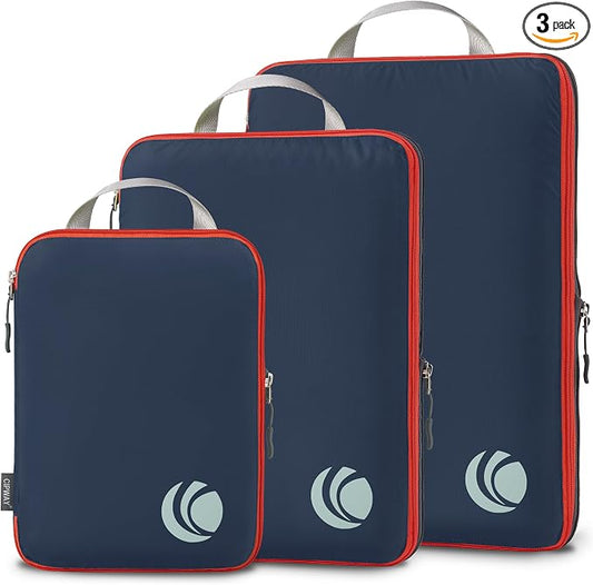 Cipway Compression Packing Cubes, Ultralight Luggage Organizer Bags, Travel Essentials for Carry on Suitcase (3 Piece,Blue) by Cipway