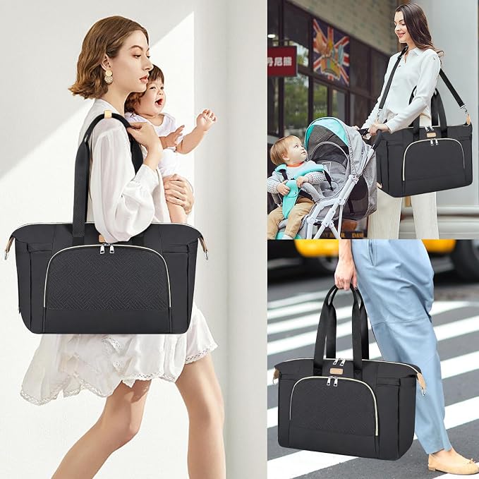 ITIEZY Diaper Bag Tote for Baby - Large Mommy Bag with Portable Changing Pad Pacifier Case, Hospital Bags Travel Baby Bag - Image 2