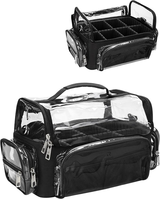 Makeup Brush Case, Extra Large Makeup Brush Bag XL Professional Makeup Artist Must Haves Travel Case with Stand Up Brush Slots Cosmetic Organizer Bag, Full Open Easy to Access, with Adjustable Strap by NAONAYA