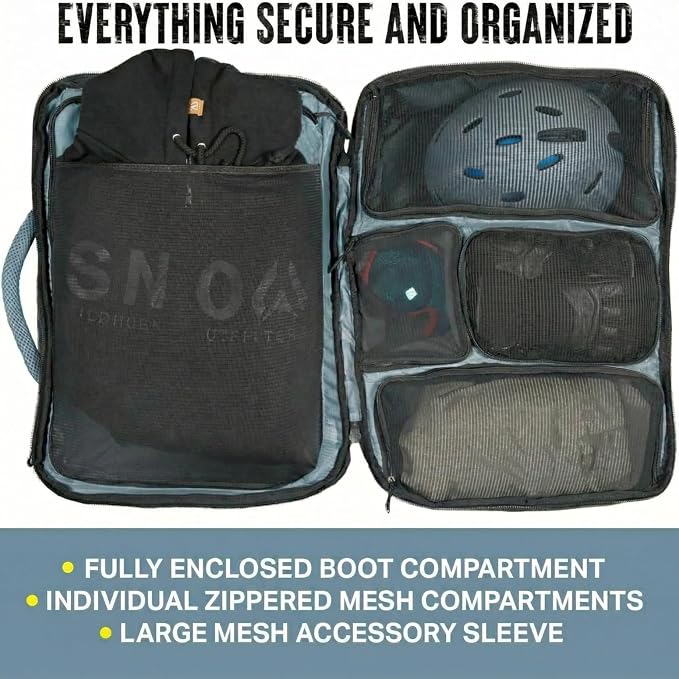 Wildhorn Brimhall 65L Ski Boot Bag & Snowboard Backpack -US Ski Team Official Supplier- Waterproof & Durable, 3 Carry Travel Options, Fits Boots, Helmets, Goggles & Outerwear - Image 3